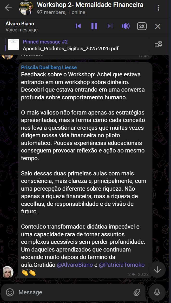 Depoimento sobre o workshop