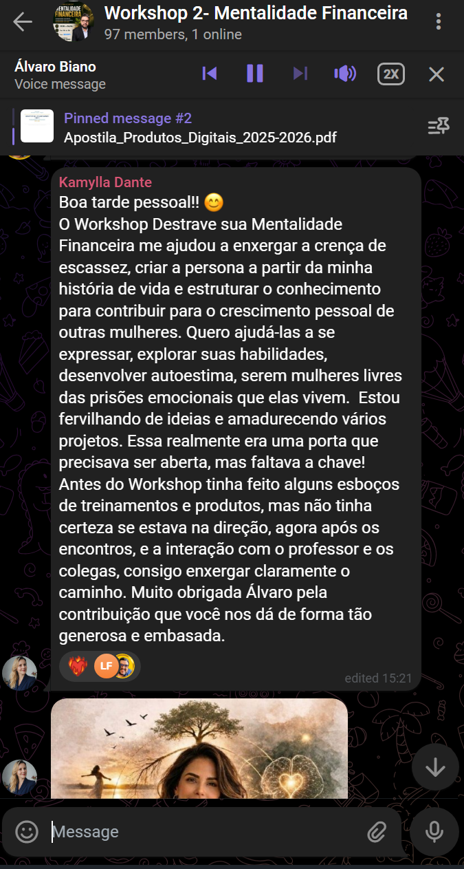 Depoimento sobre destravar mentalidade financeira