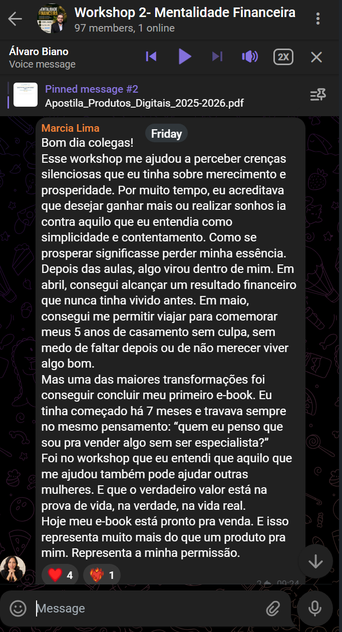 Depoimento sobre merecimento e prosperidade